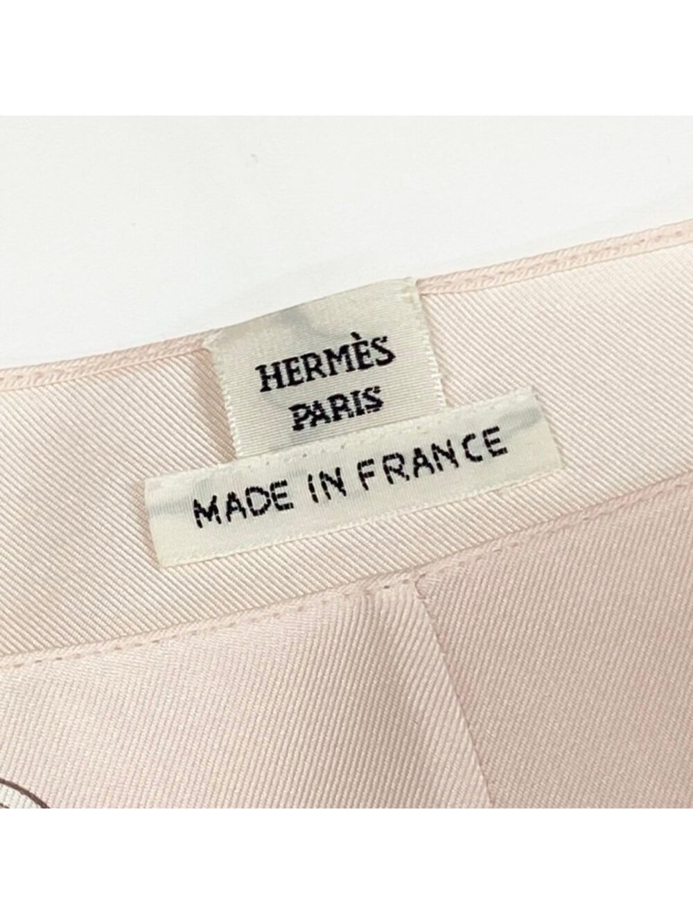 Hermes Re Boucles Printed Dress French Sleeve with Belt 44 Light Pink Silk - Picture 8 of 11